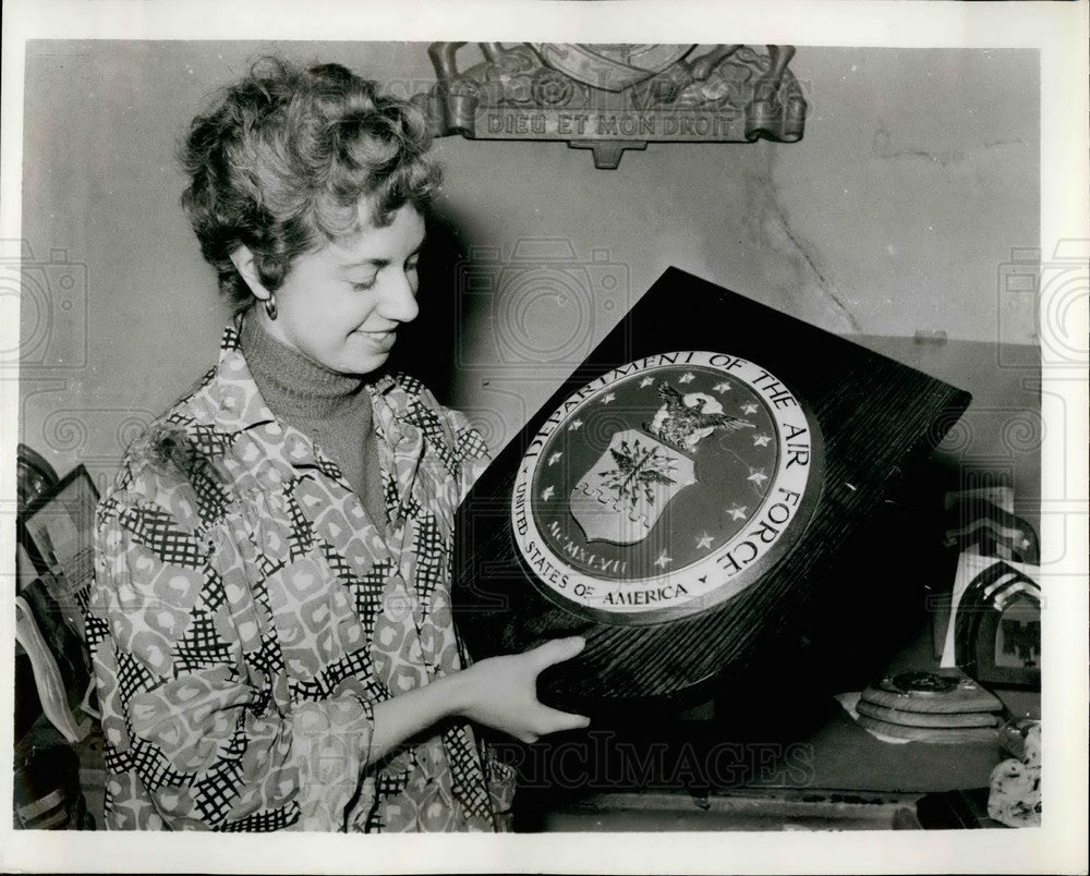 1955 Press Photo Wall Shield For The U.s. Department Of The Air Force-Historic Images