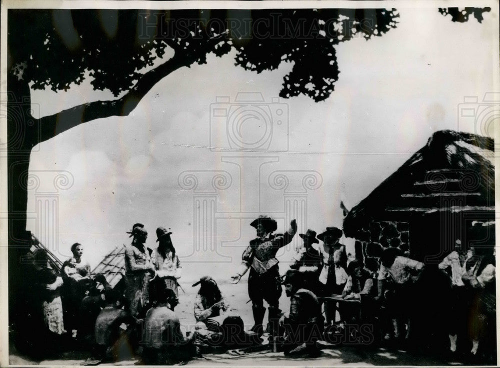 Press Photo Miniature Picture of Negotiations of Peter Minuit In New York-Historic Images