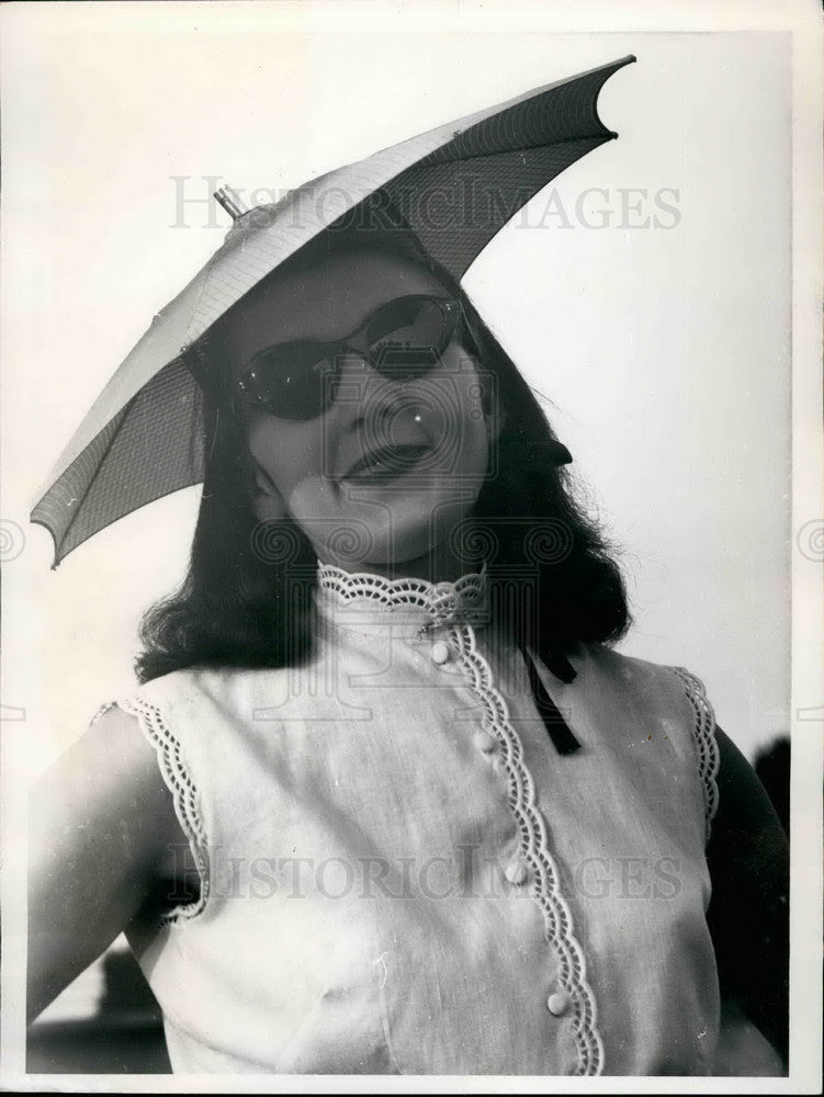 Press Photo Umbrell hat on display - KSB32975-Historic Images