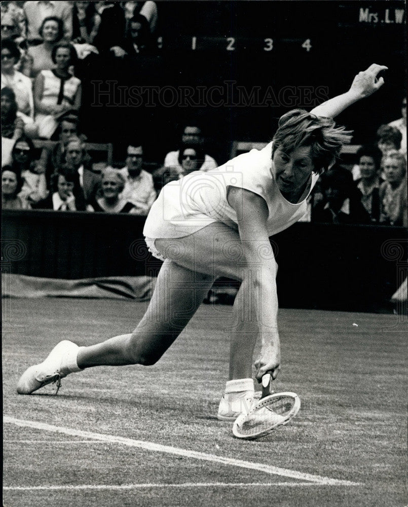 1971 Christine Janes  (GB) in action  at Wimbledon - Historic Images