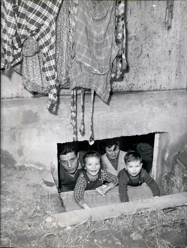 1959  Plumber Karl Koch In Cellar Room He And Family Has To Live In - Historic Images