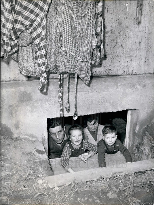 1959  Plumber Karl Koch In Cellar Room He And Family Has To Live In - Historic Images