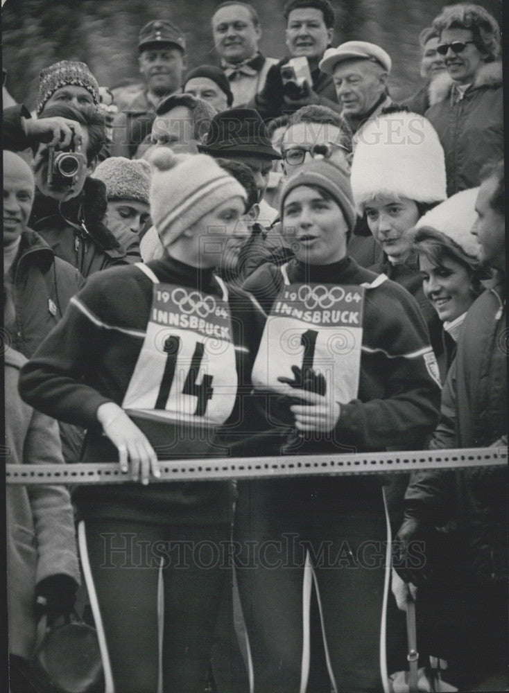 1964 Christine Goitschel and Marielle Goitschel Win Women's Slalom - Historic Images