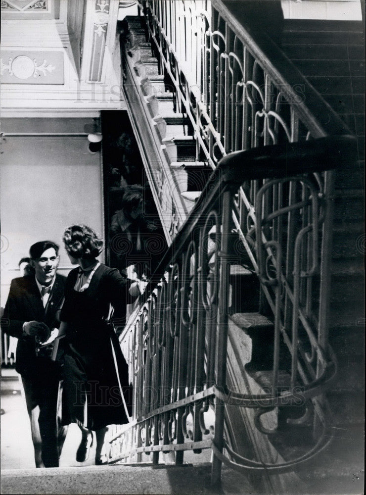 Press Photo Kasardino Students on a staircase - Historic Images