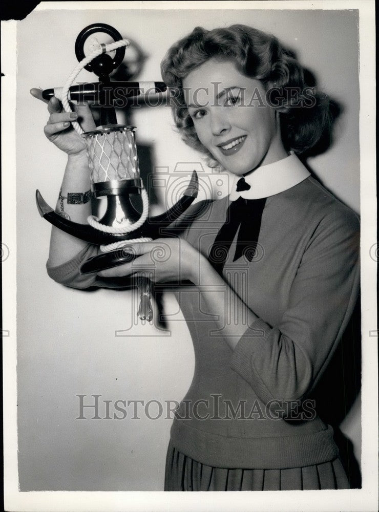 1956 Press Photo Anchor Table Lamp, British Furniture Exhibition - KSB35025-Historic Images