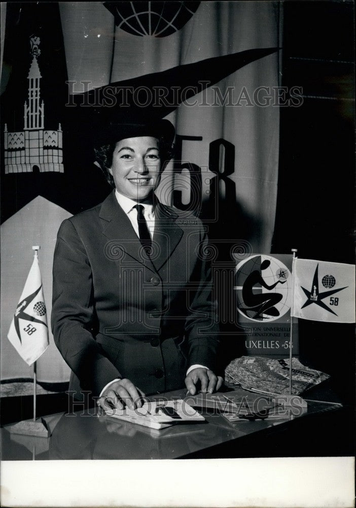 1957, Sonia Stiel First Hostess Appointed Belgian World Fair - Historic Images