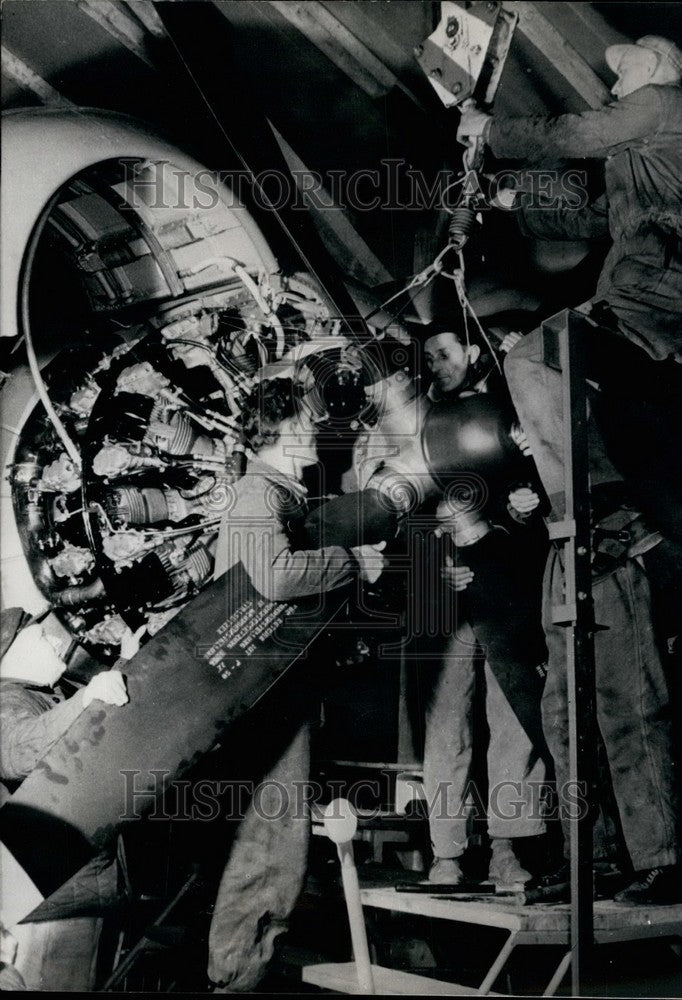 1957 Press Photo East German Plane, Leipzig Fair - KSB35331-Historic Images