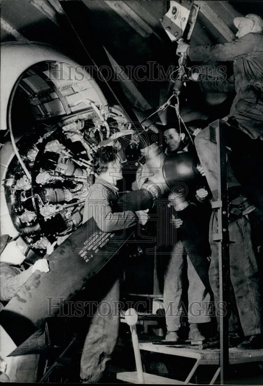 1957 Press Photo East German Plane, Leipzig Fair - KSB35331-Historic Images