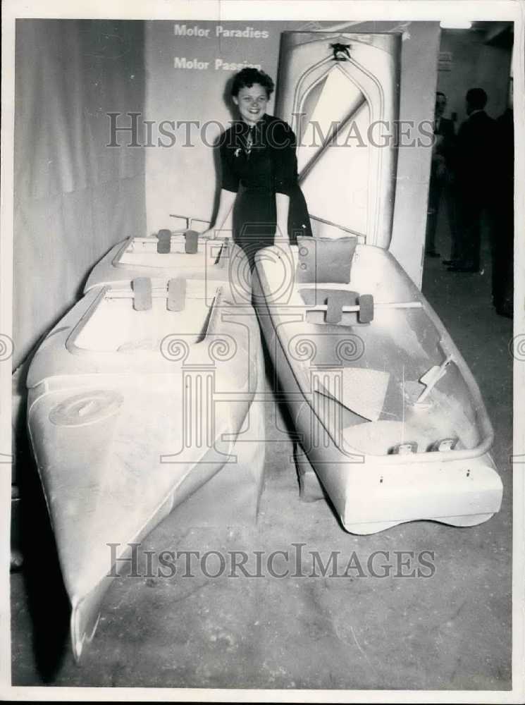 1953 Aluminum Boats at Frankfurt Spring Fair. - Historic Images