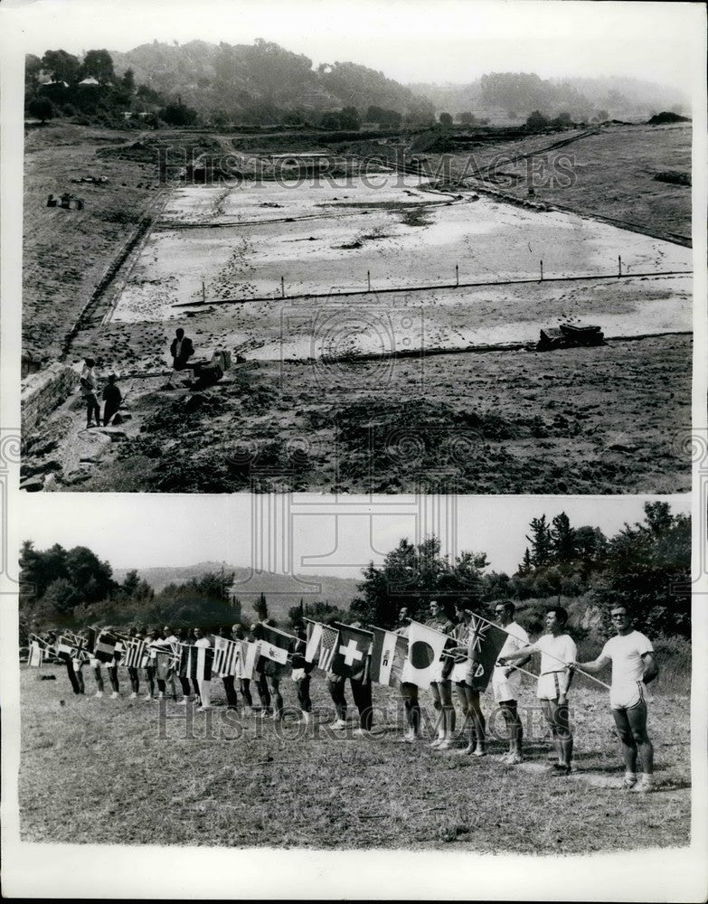 1961 Press Photo Ancient Olympia, German Archeological School, Athens, Greece-Historic Images