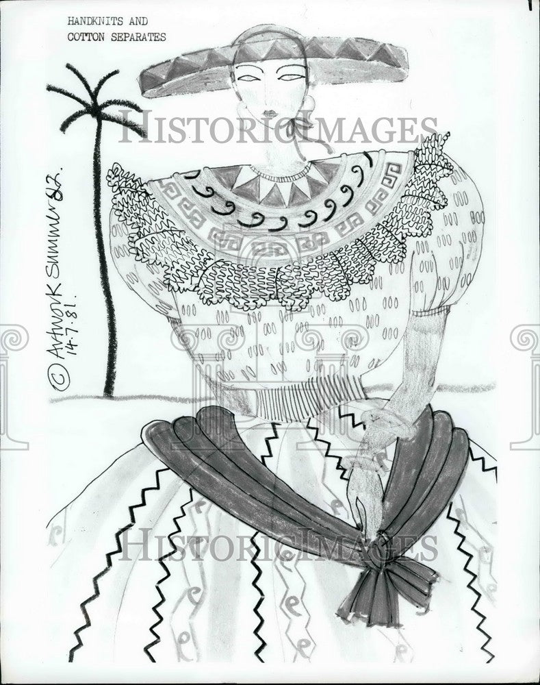 Press Photo Handknits and Cotton Separates, Artwork Summer - KSB36055 - Historic Images