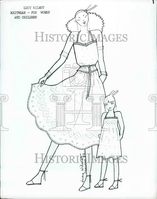 Press Photo Lucy Wilmot Knitwear for women and children - KSB36063 - Historic Images