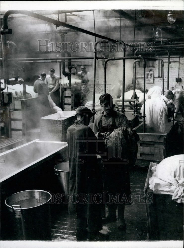 Press Photo Dye Works, Lace Production - KSB36105 - Historic Images