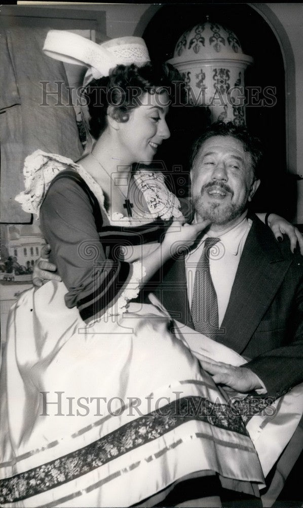 1955 Actor Michael Simon, Charmante Soiree - Historic Images