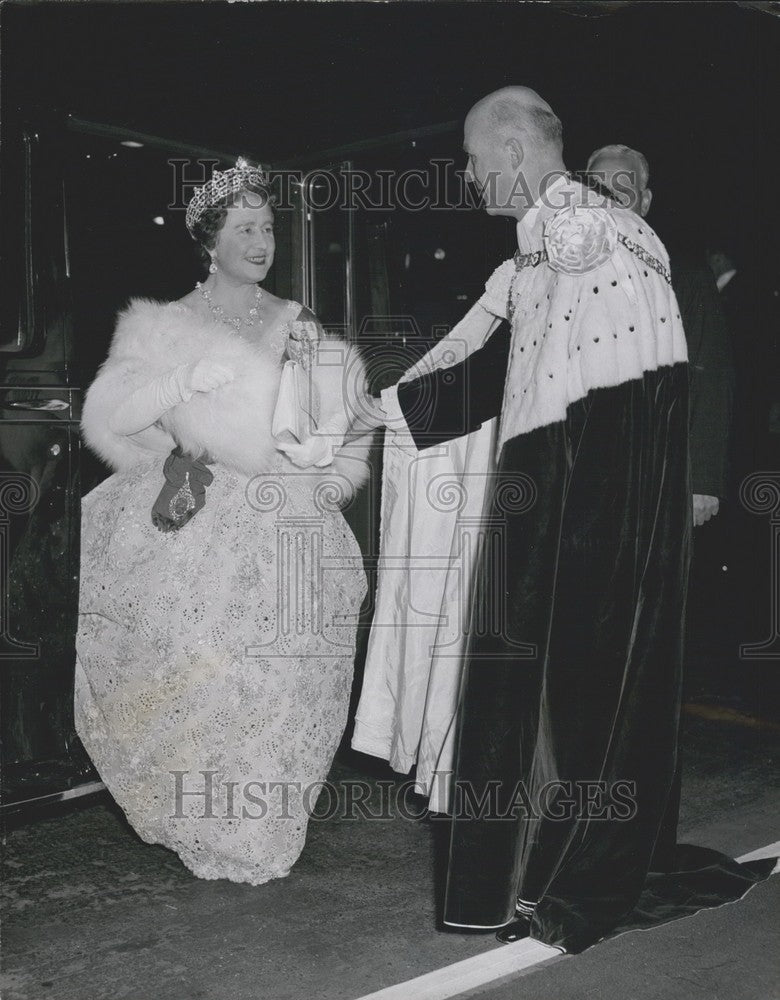 Press Photo Sir Denis Truscott the Lord Mayor of London &amp; Queen Mother - Historic Images