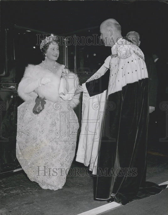Press Photo Sir Denis Truscott the Lord Mayor of London & Queen Mother - Historic Images