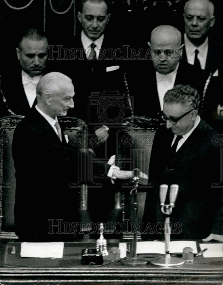 1962 New Italian President Antonio Segi &amp; ex Pres Gronchi - Historic Images