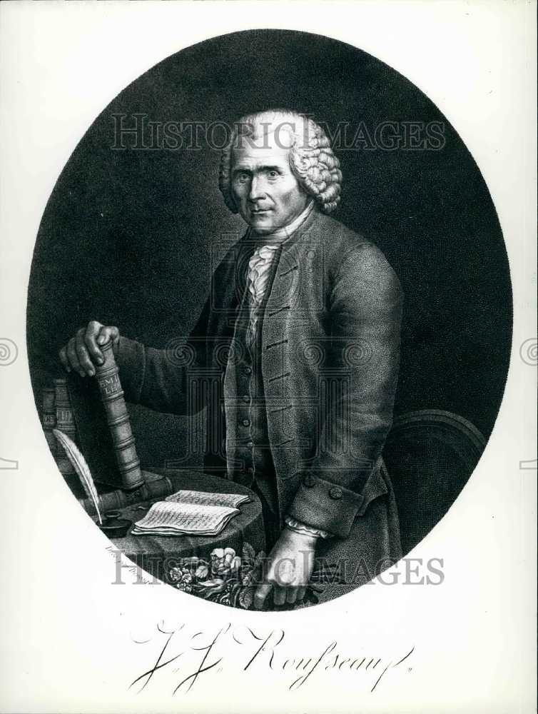 1969 Press Photo copy of engraving of Jean Jacques Rousseau - Historic Images