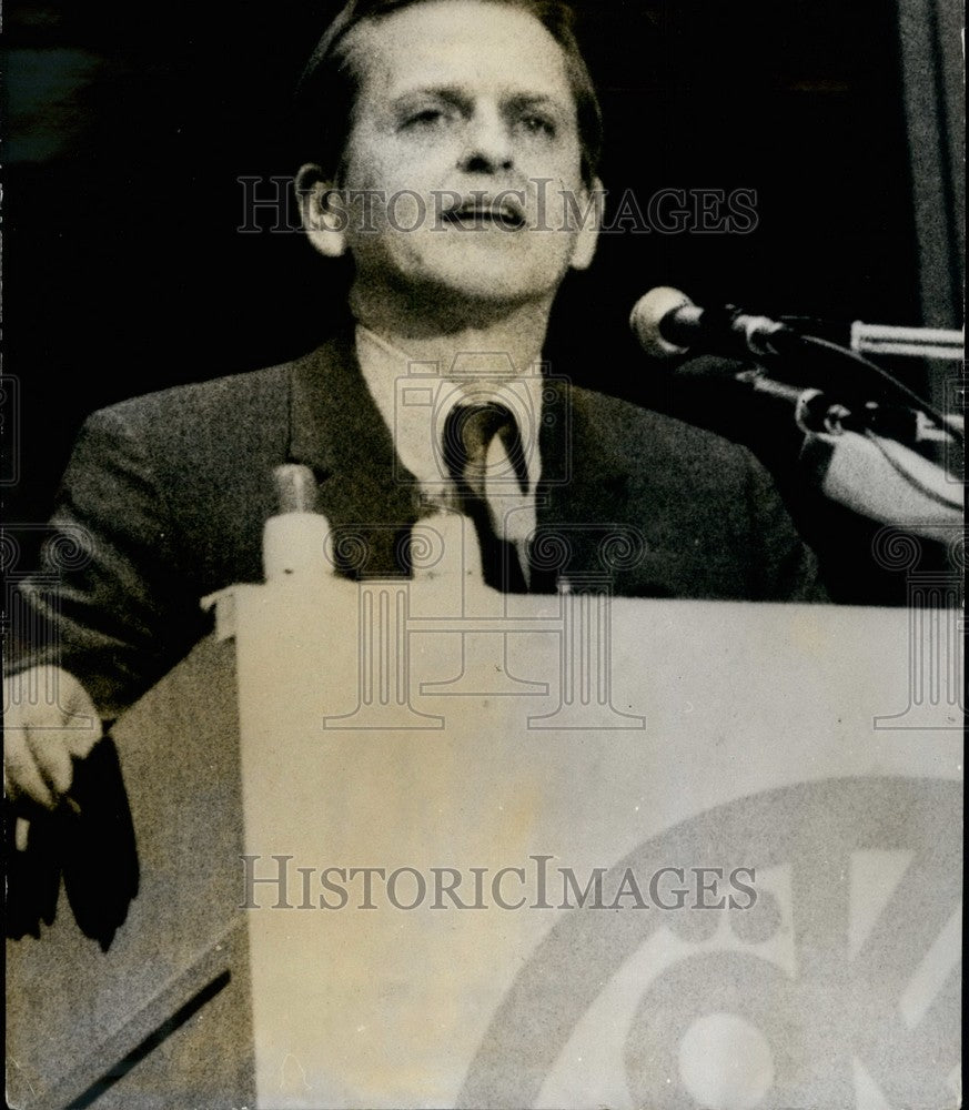 Press Photo Olof Palme, Prime Minister of Sweden - Historic Images