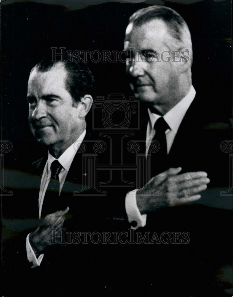 1973 Press Photo US VP Spiro Agnew & President Nixon - KSB37485-Historic Images