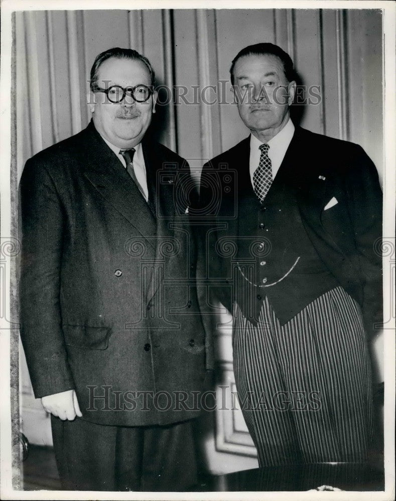 1954, Field Marshal Lord Alexander & Belgian PM Mr. Van Acker - Historic Images