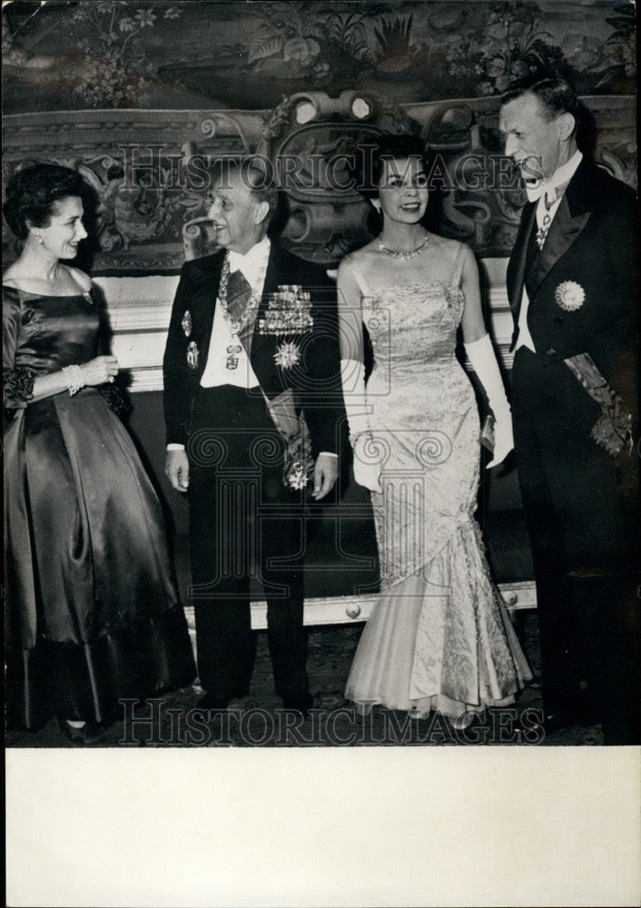 Press Photo Peruvian PresidentManuel Prado & wife &Couve De Murville & wife-Historic Images