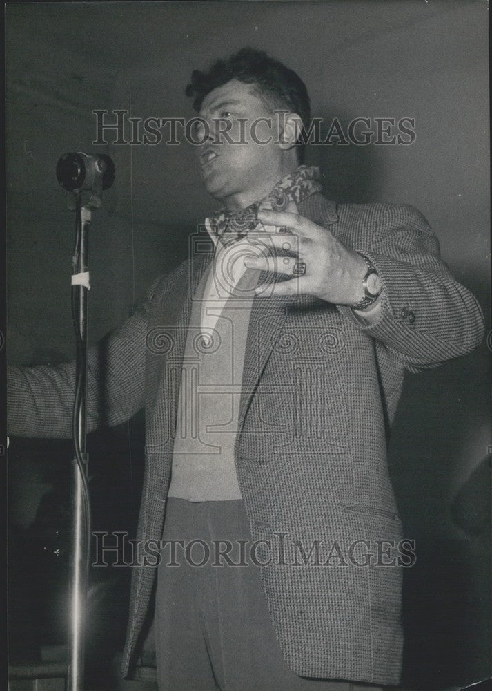 1957 Pierre Poujade at election meeting in France - Historic Images