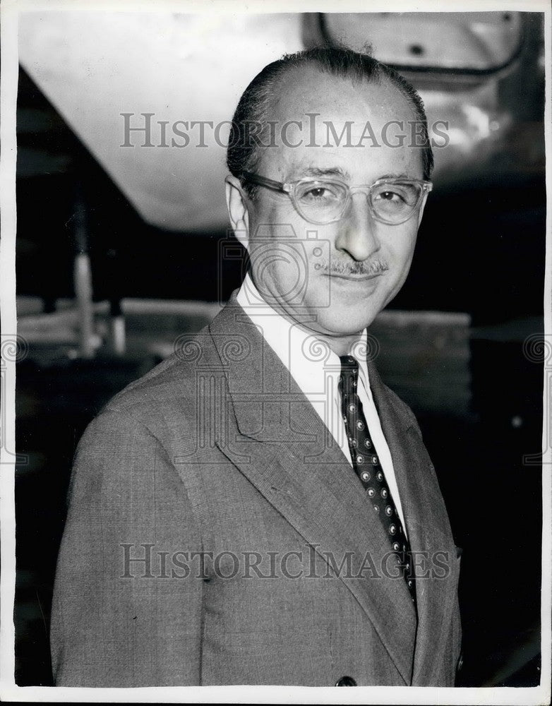 1956 Press Photo Nuri Birgi arrives for Suez Canal Conference - KSB39223-Historic Images