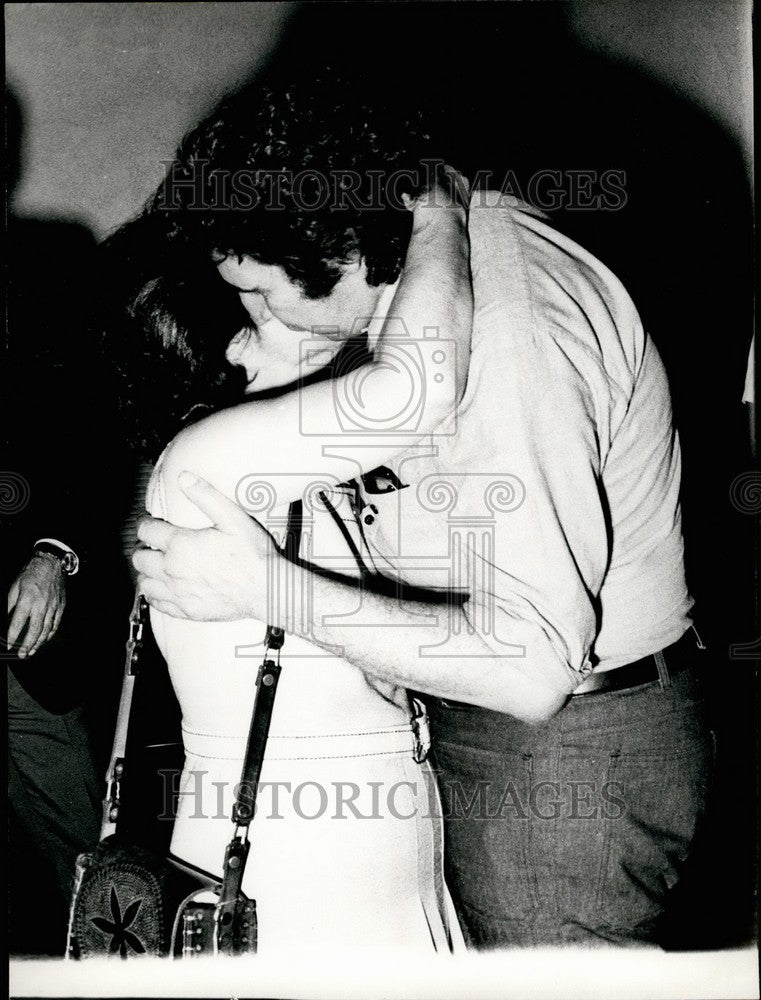 1974 Famous composer Mikis Theodorakis and his wife - Historic Images