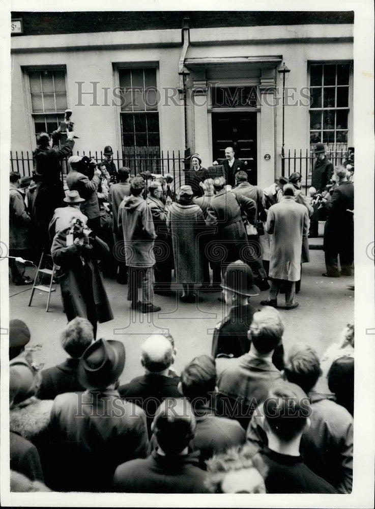 1957 Chancellor Peter Thorneycroft at Downing Street  - Historic Images