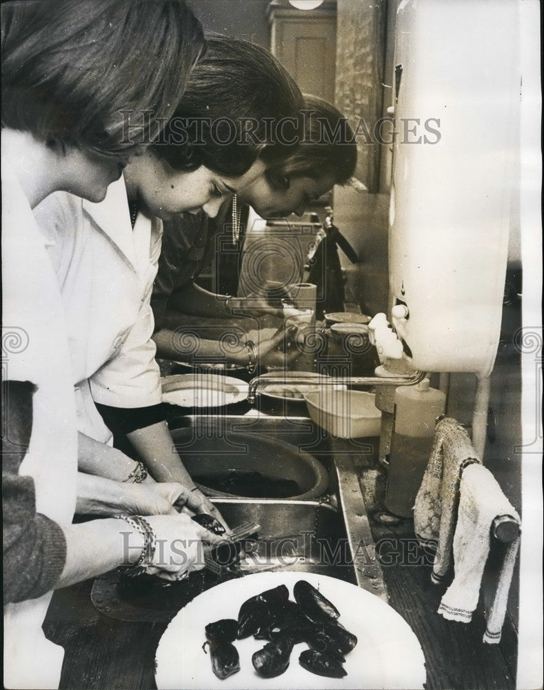 Danish Princesses Margrethe Benedikte Taking Cooking Course-Historic Images