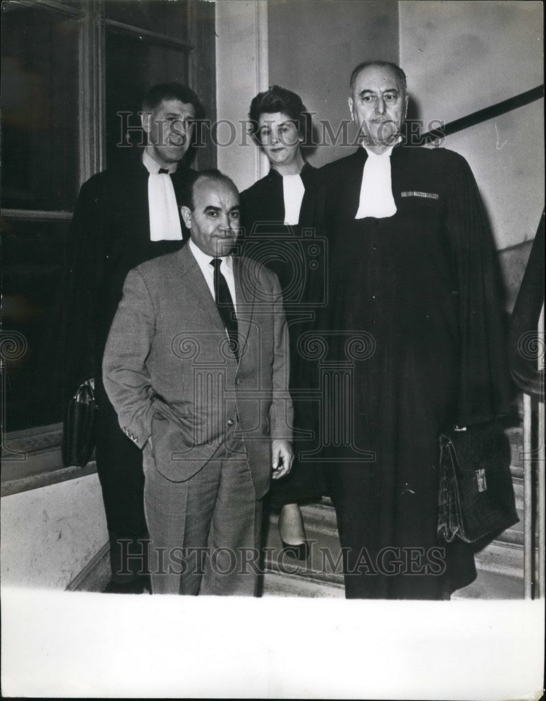 1966 Press Photo Abdelkader Ben Barka &amp; Solicitors Brogier, Beauvillard &amp; Thorp - Historic Images