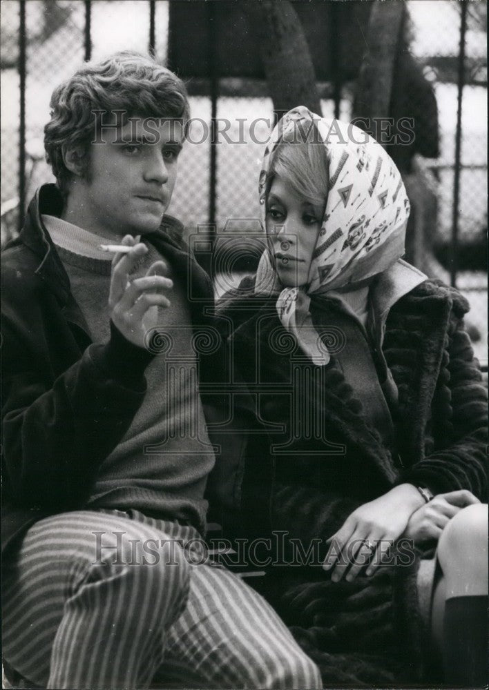 1968 Mireille Darc Costar with Italian actor Carlo Di Meo - Historic Images