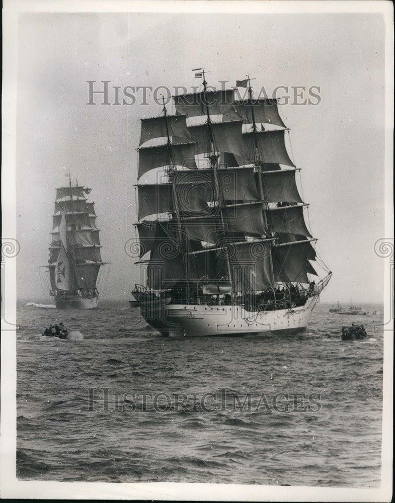 1953 Portugese Barque Sagres, Norwegian Christian Radich - Historic Images