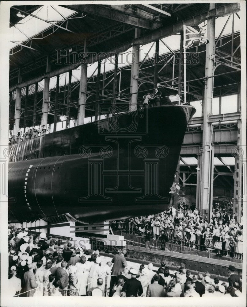 1959 Duchess of Kent Launches new Submarine Oberon - Historic Images