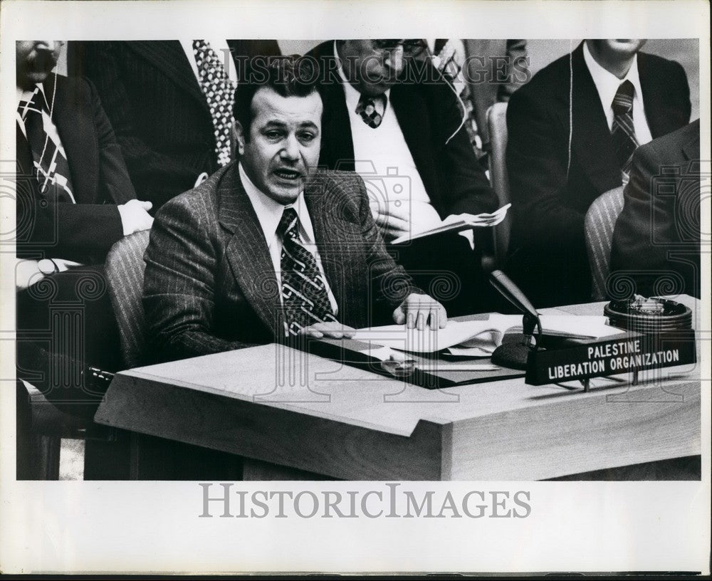 1976, UN Security council Meeting ,PLO rep Farouk Kaddoumi. - Historic Images