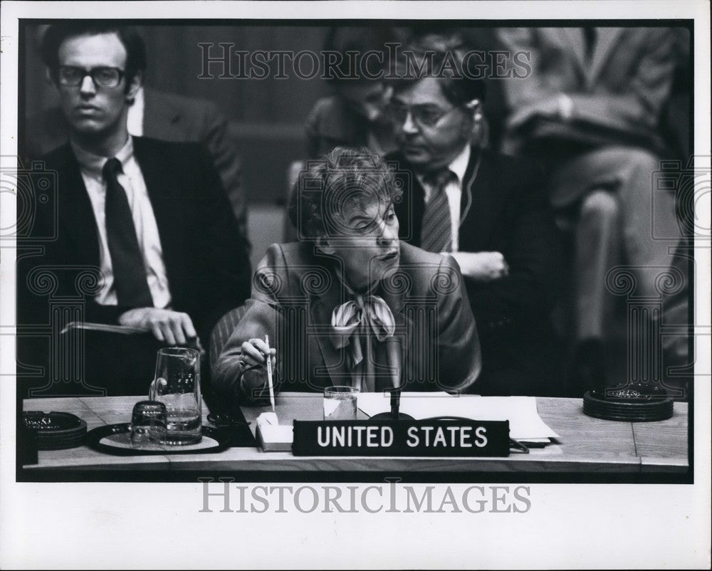 Press Photo .S. Ambassador Jeane Kirkpatrick at the UN - KSB43851-Historic Images
