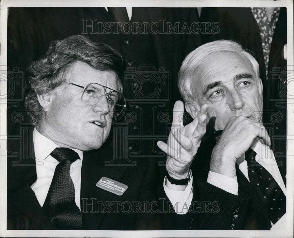 1982, Dem candidate for US Senate Frank R. Lautenberg&Sen E Kennedy - Historic Images