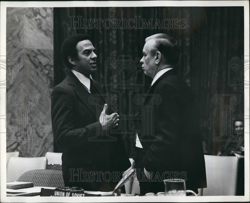 1979 Press Photo Andrew Young/Oleg Trovanovsky/United Nations Security Council - Historic Images