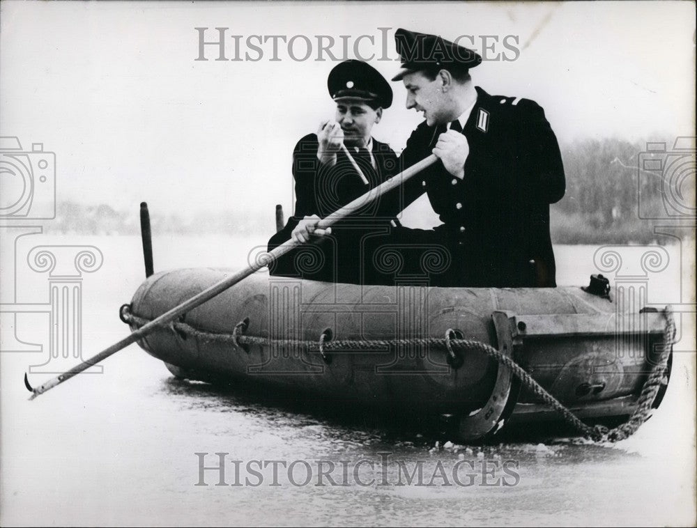 1955 Tube - boats with sledge-runners ,water-police of Berlin - Historic Images