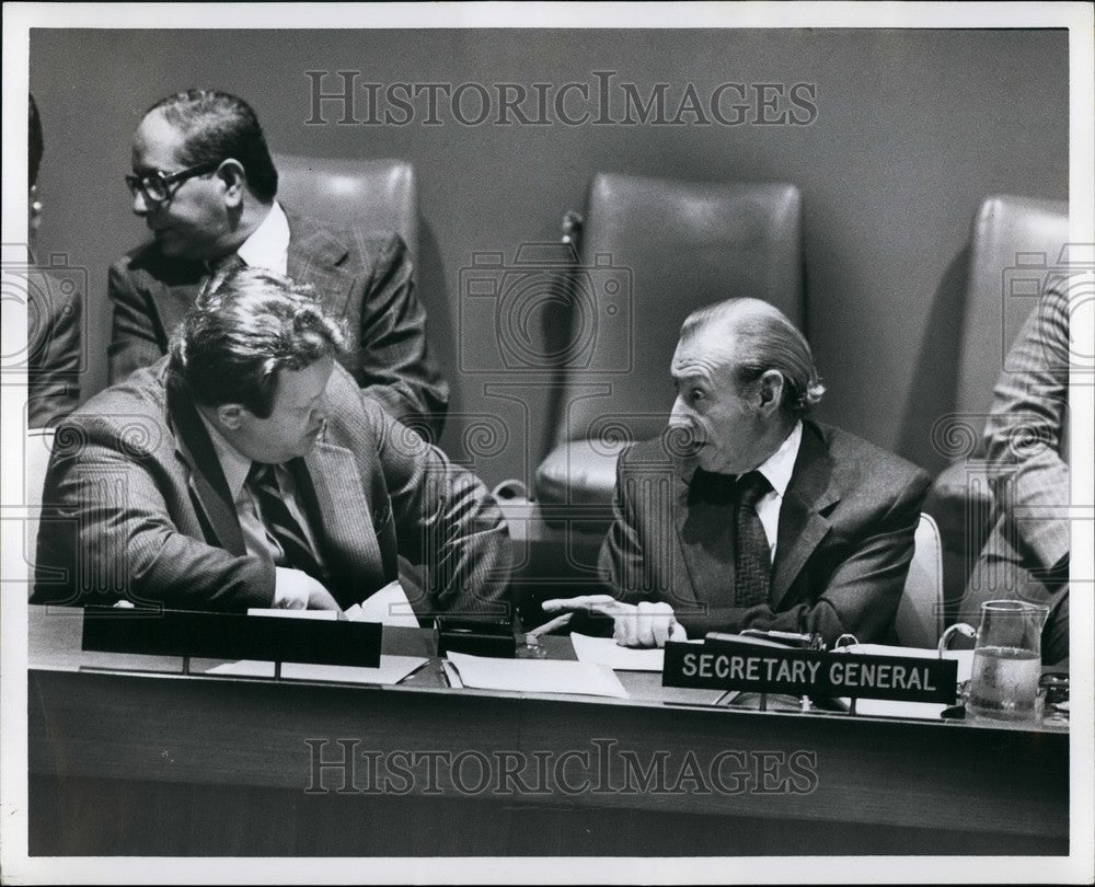1979 Press Photo UN Commissioner for Namibia Dr.Marti Ahtisaari &amp; Sec. Gen.Kurt - Historic Images