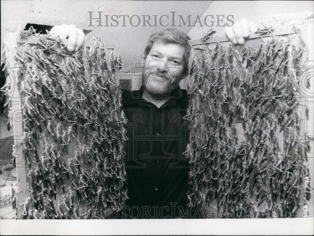 1974 Mr. Erwin Cordes of Dusseldorf is Germany's 1st Locust Breeder - Historic Images