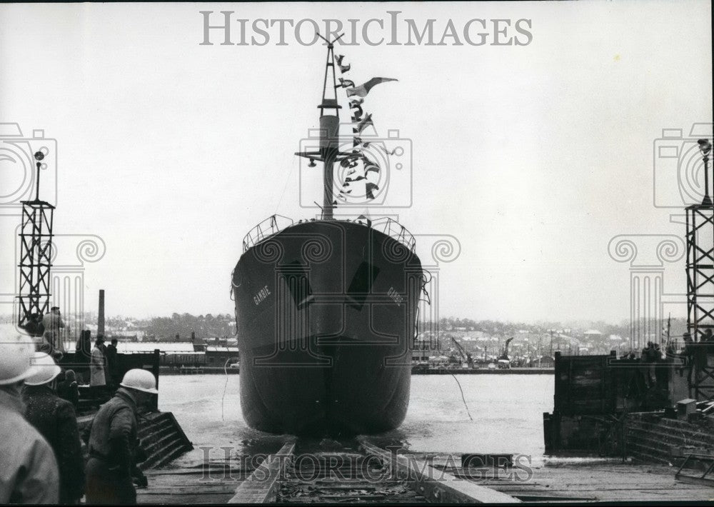 Press Photo New Tunny fishing boat launched at Dieppe - Historic Images