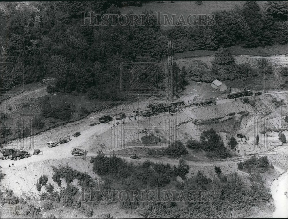 Press Photo aerial view rescue operations Champagnole great drilling machine - Historic Images