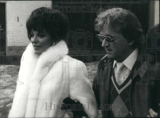 1983 Press Photo Joan Collins  at Gstaad Stars In "Denver-Clan" During Xmas - Historic Images
