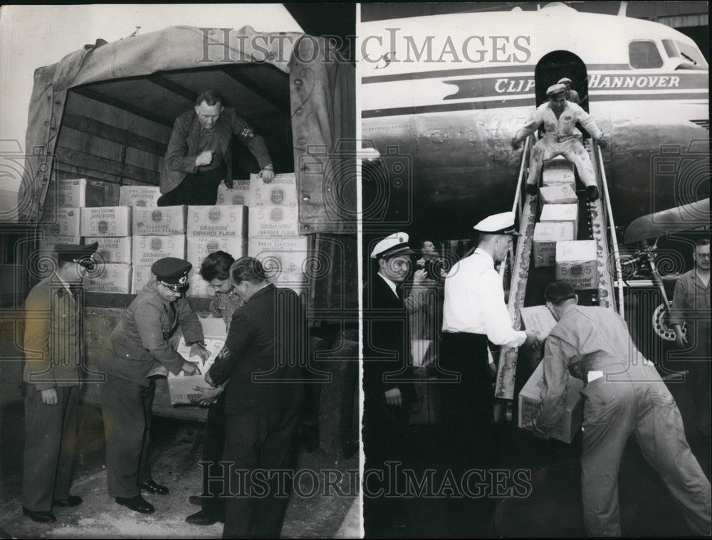1953 Food Convoy From America To East Berlin Unloading  - Historic Images