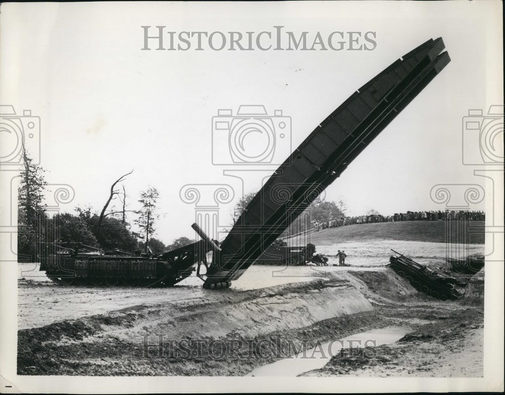 1961 Tank Lays Bridge for New Tank -Centurion Tank-Historic Images