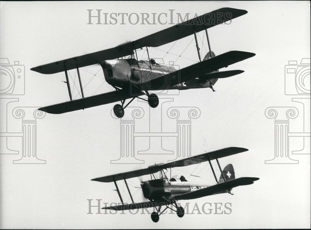 1986 Biplane meeting Yverdon from England Western Swiss town - Historic Images