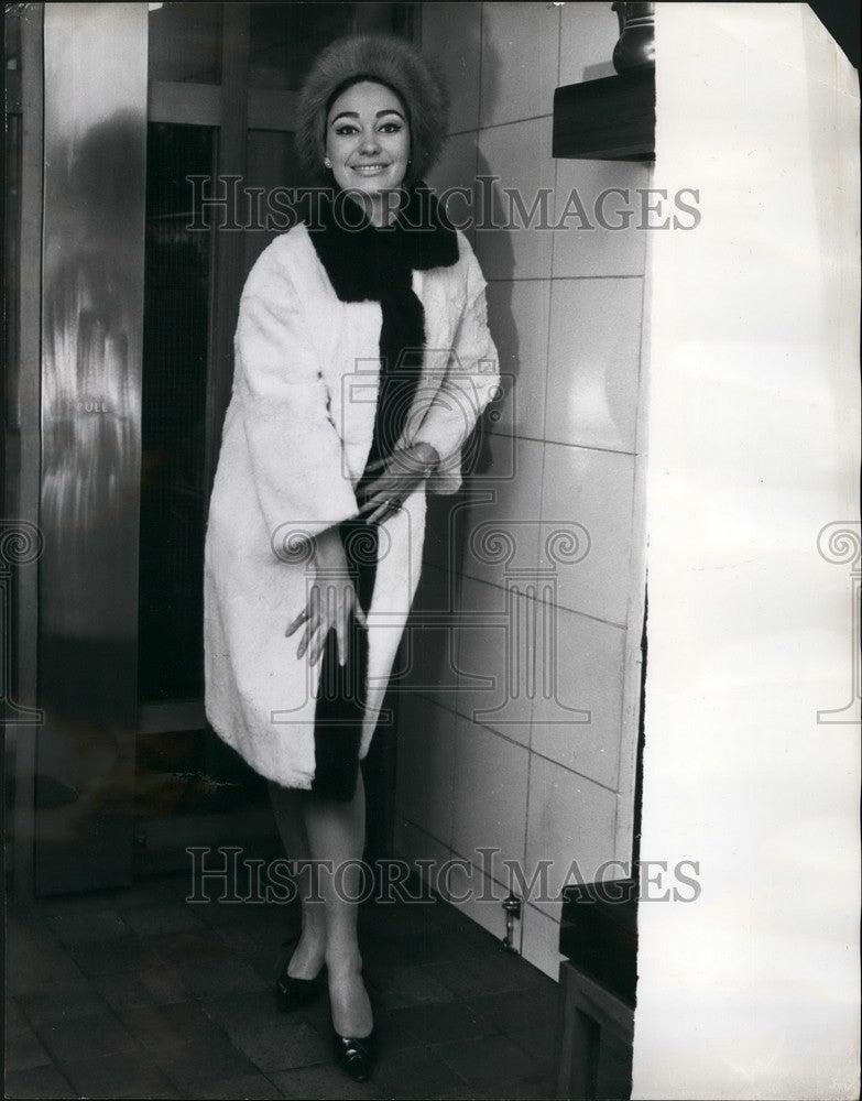 1965, Model Jennie Ham Wearing Kangaroo Style Coat London - KSB47779 - Historic Images