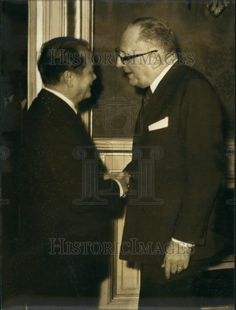 1975, M. Maurice Schumann Tran Van Lam South Vietnam Foreign Affairs - Historic Images